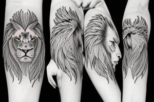 Lion and eagle tattoo tattoo idea