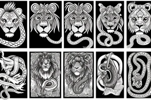 Lion and snake tattoo idea