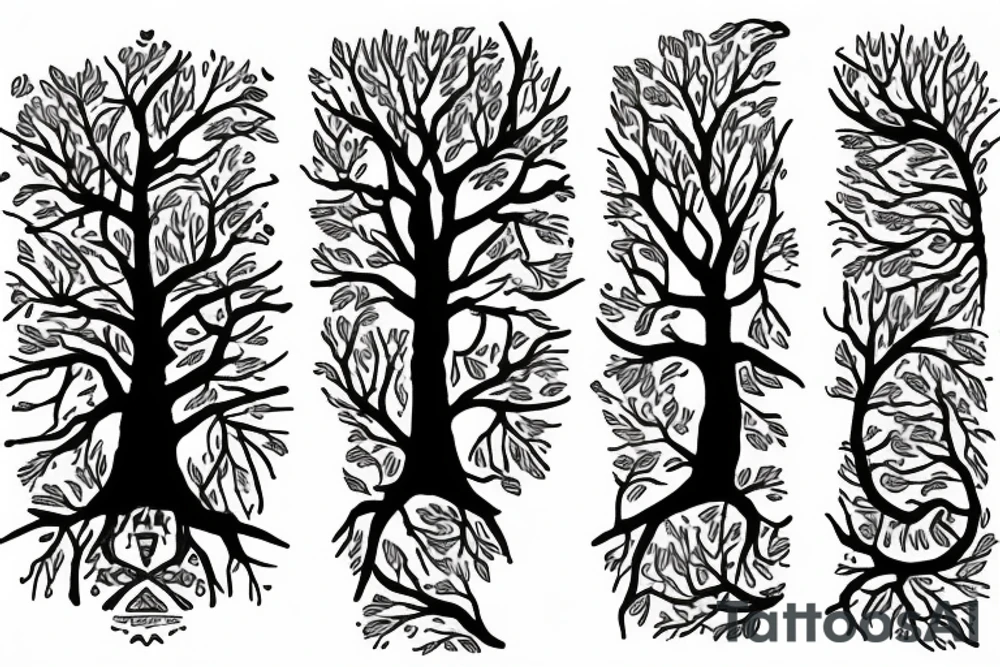 Tree split vertically tattoo idea