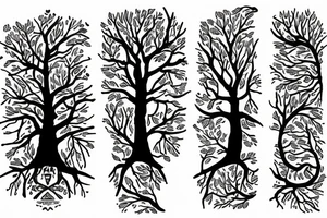 Tree split vertically tattoo idea