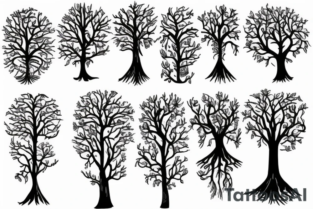 Tree split vertically tattoo idea