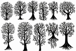 Tree split vertically tattoo idea