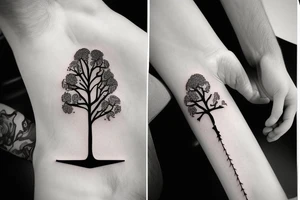 Tree split vertically tattoo idea