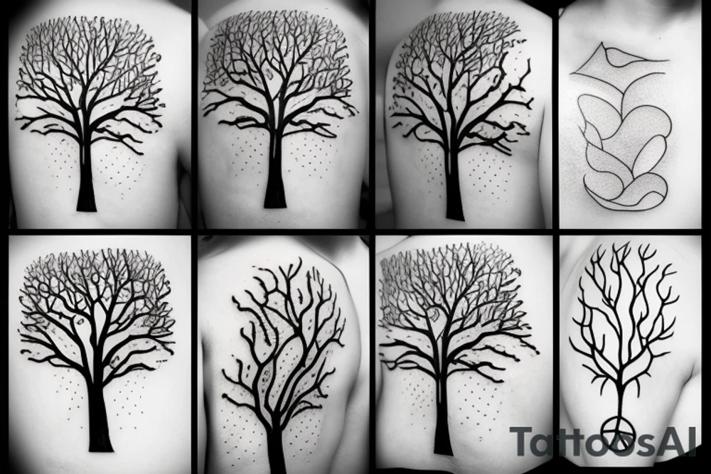 Tree split vertically tattoo idea