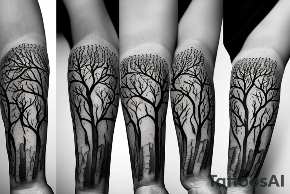 Tree split vertically tattoo idea