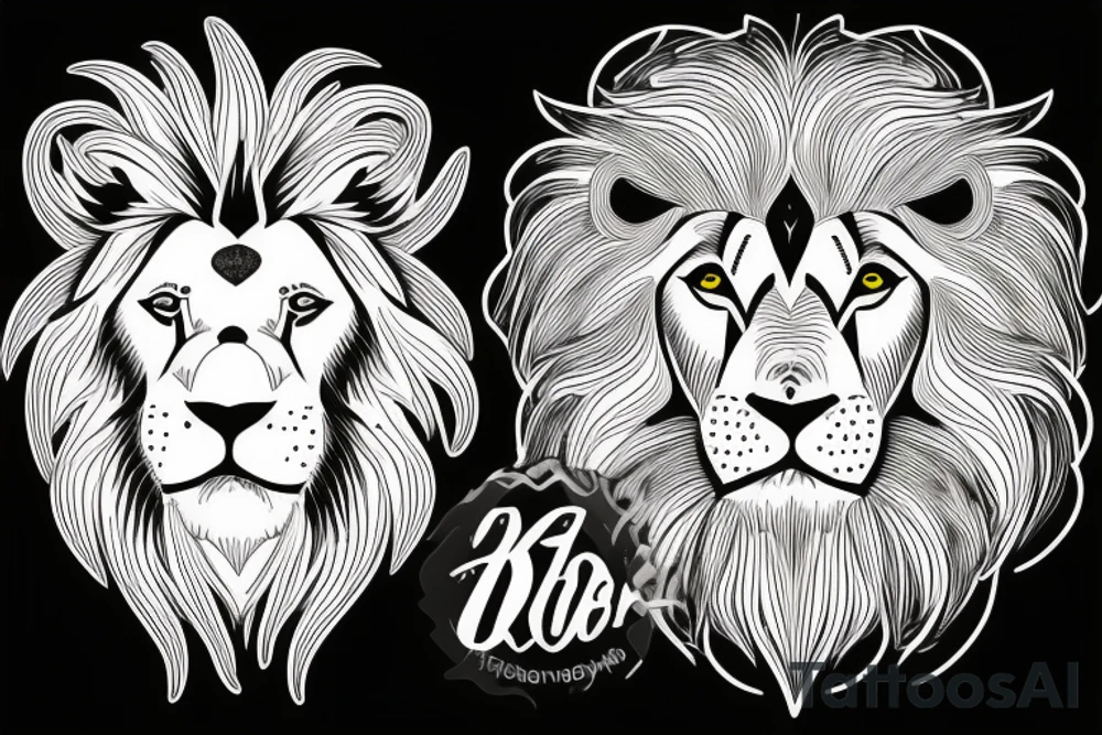 Lion and bird tattoo idea