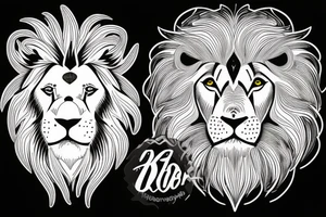 Lion and bird tattoo idea