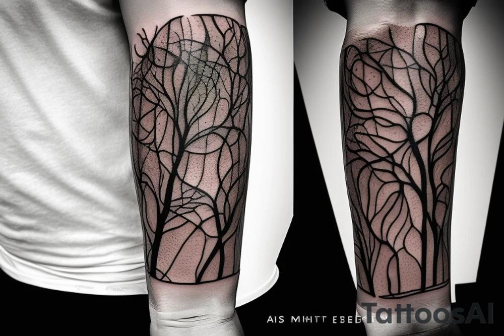 Tree cut in half tattoo idea