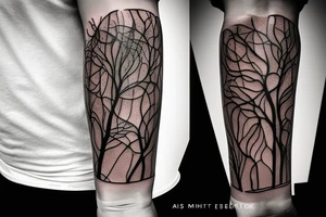 Tree cut in half tattoo idea