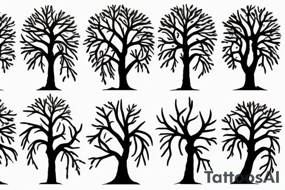 Tree cut in half tattoo idea