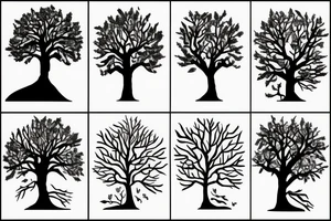 Tree cut in half tattoo idea