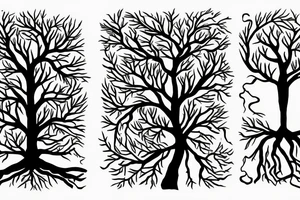 Tree cut in half tattoo idea