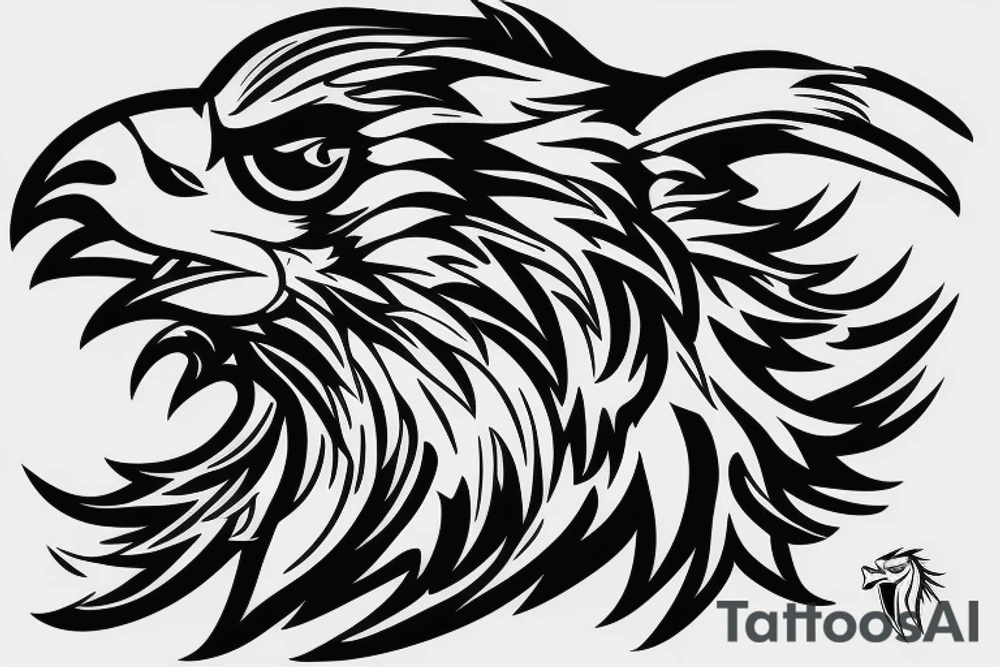 Lion head with eagle head over tattoo idea