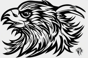 Lion head with eagle head over tattoo idea