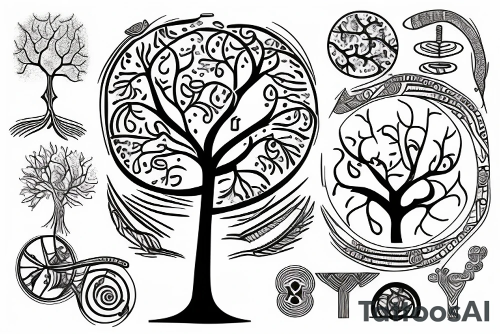 Circuitboard tree of life tattoo idea