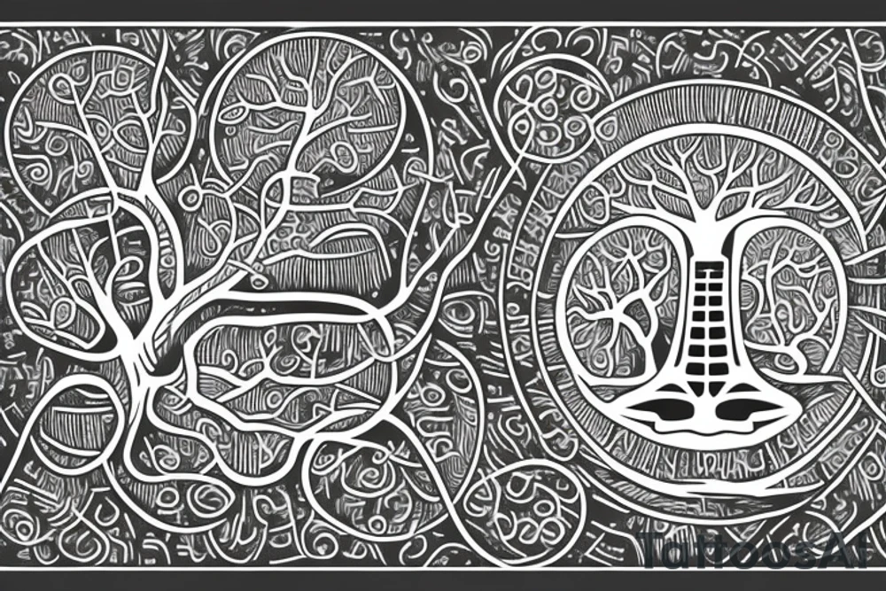 Circuitboard tree of life tattoo idea