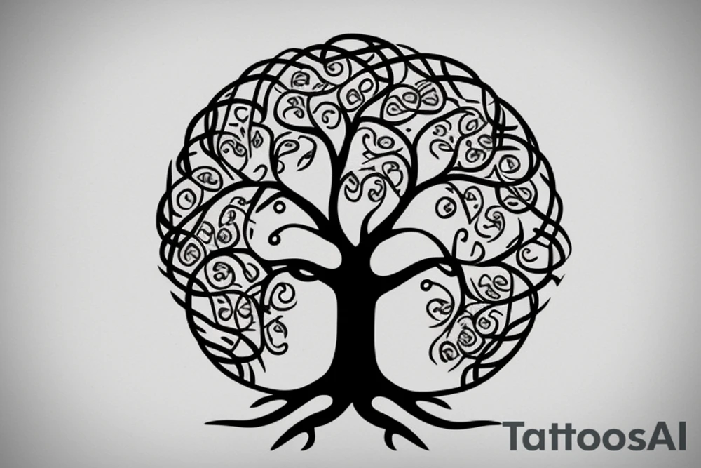 Circuitboard tree of life tattoo idea