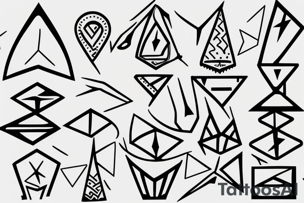 Angular pointy tree tattoo idea