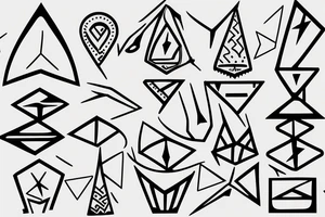 Angular pointy tree tattoo idea