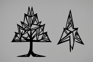 Angular pointy tree tattoo idea