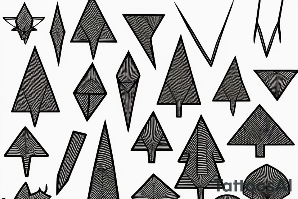 Angular pointy tree tattoo idea