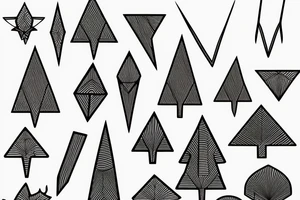 Angular pointy tree tattoo idea