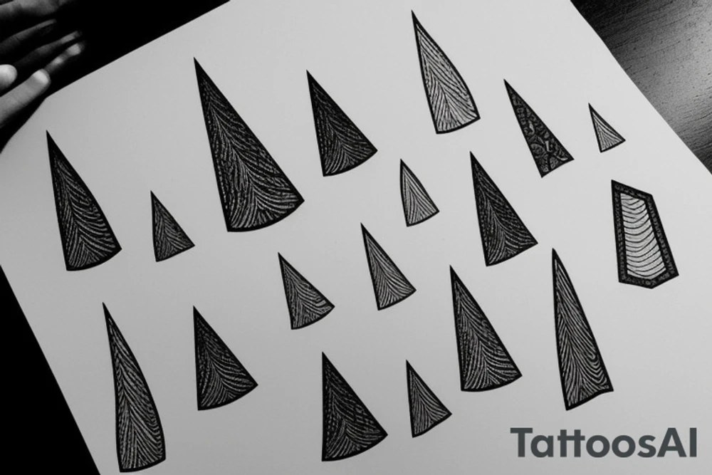 Angular pointy tree tattoo idea
