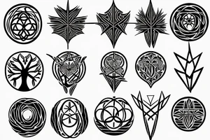 Angular pointy tree of life tattoo idea
