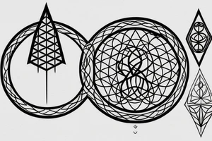 Angular pointy tree of life tattoo idea