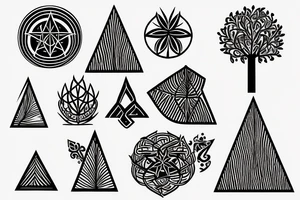 Angular pointy tree of life tattoo idea