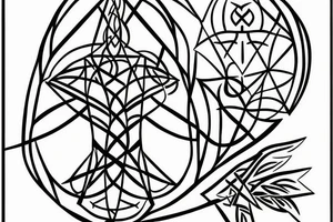 Angular pointy tree of life tattoo idea