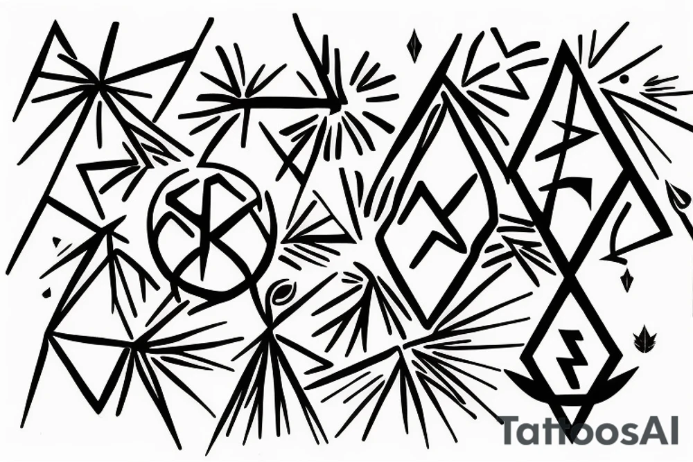 Angular pointy tree of life tattoo idea