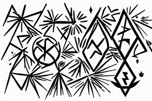 Angular pointy tree of life tattoo idea