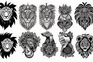 Lion and bird tattoo idea