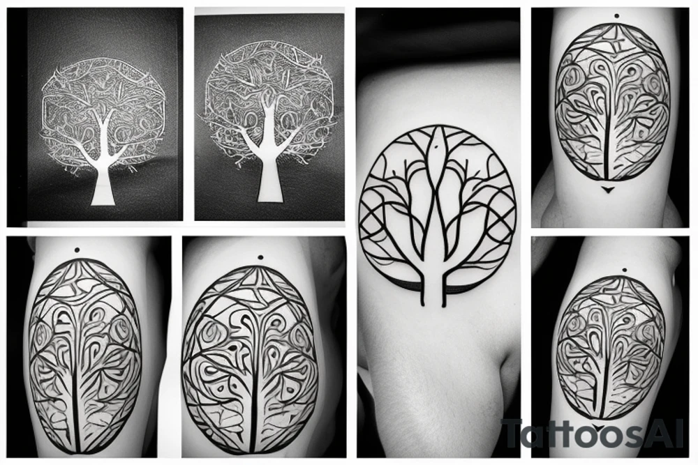 Angular tree of life tattoo idea