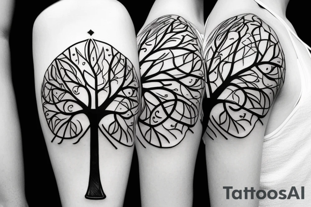 Angular tree of life tattoo idea