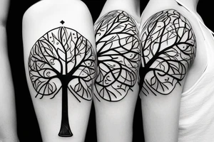 Angular tree of life tattoo idea