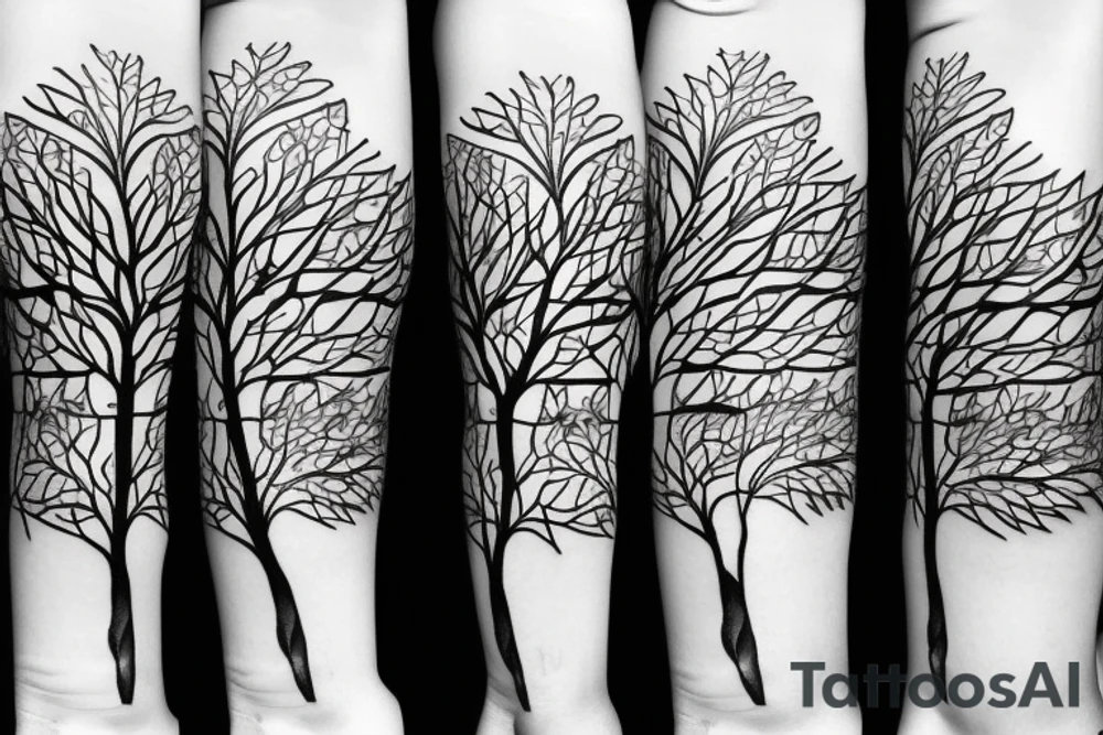 Angular tree of life tattoo idea