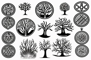 Pointy tree of life tattoo idea