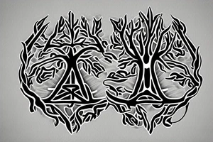 Pointy tree of life tattoo idea
