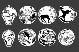 Wildlife in a globe tattoo idea
