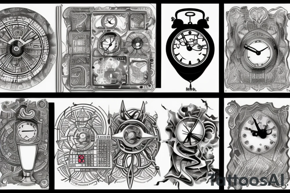 ankh  , clock and compuss  مینا tattoo idea