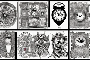 ankh  , clock and compuss  مینا tattoo idea