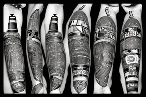 ankh  , clock and compuss  مینا tattoo idea