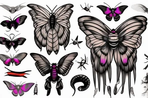 Deaths head hawk moth and elephant hawk moth tattoo idea
