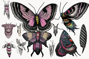 African deaths head hawk moth and elephant hawk moth tattoo idea