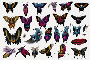African deaths head hawk moth and elephant hawk moth tattoo idea