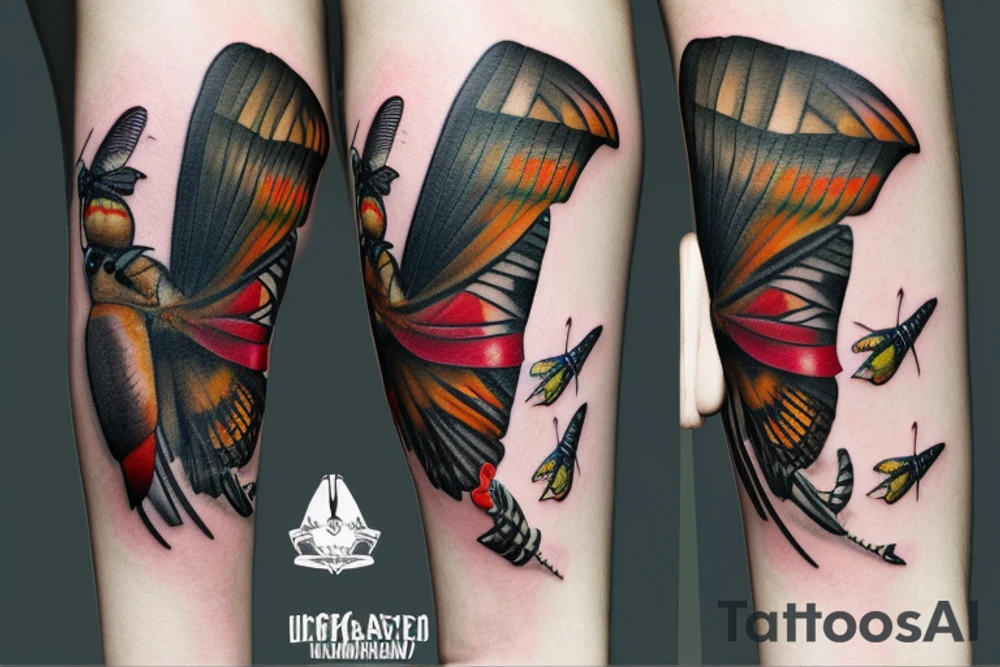 African deaths head hawk moth and elephant hawk moth tattoo idea