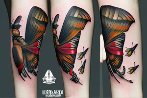 African deaths head hawk moth and elephant hawk moth tattoo idea