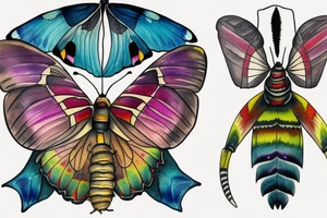 African deaths head hawk moth and elephant hawk moth tattoo idea